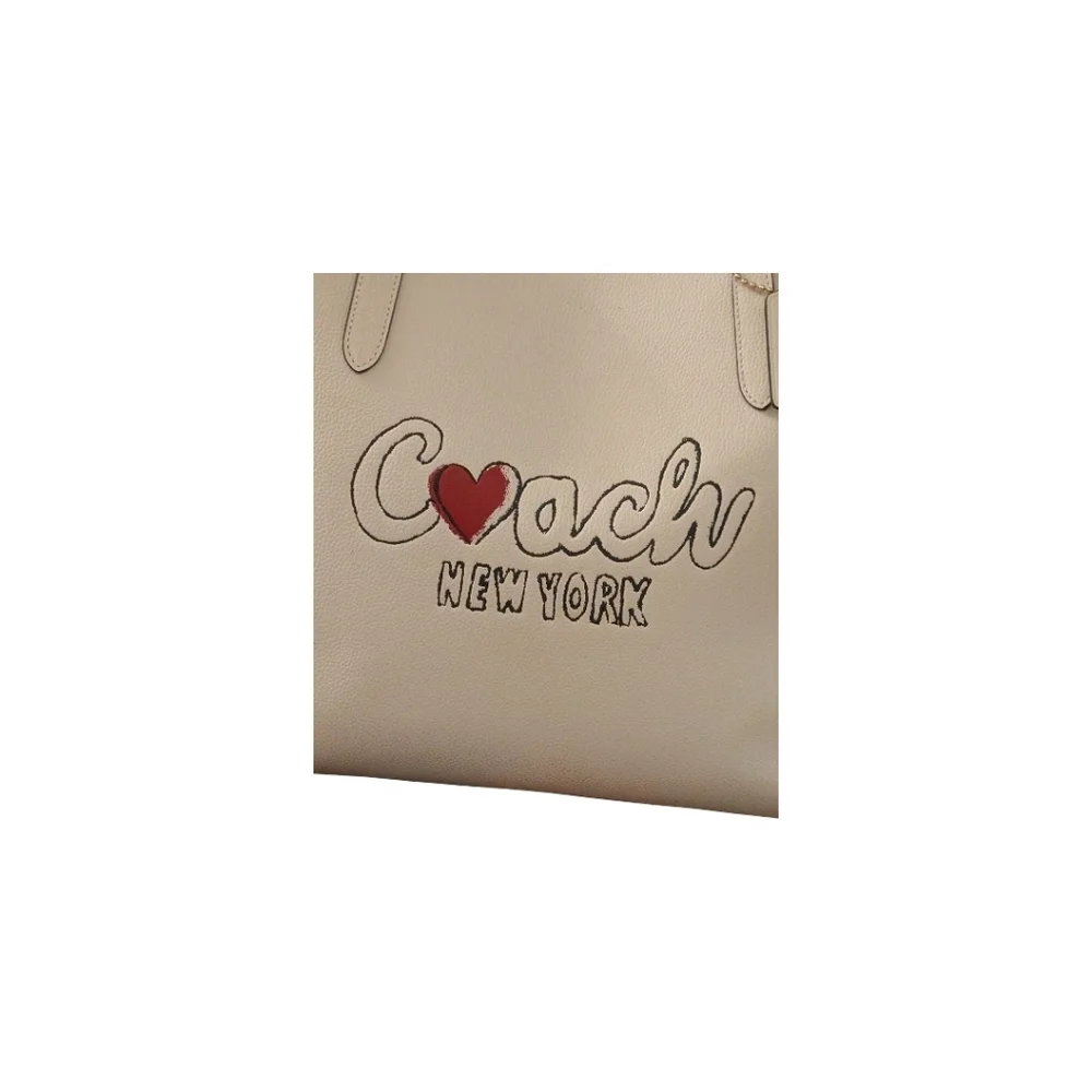 NWOT NEW I LOVE NY X Coach City Tote in chalk refined pebble leather Bag Purse